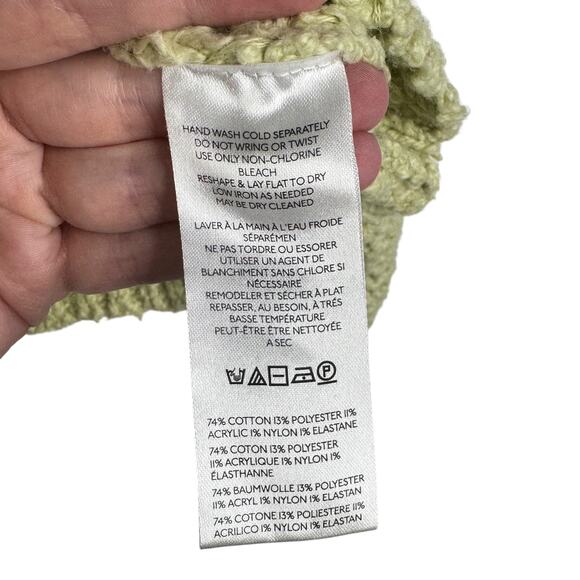 Pilcro Anthropologie Sailcloth Hooded Sweatshirt Cropped Loose Knit Green Small - Picture 9 of 15